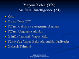 Yapay Zeka (YZ) - Bilgisayar Mühendisliği Bölümü