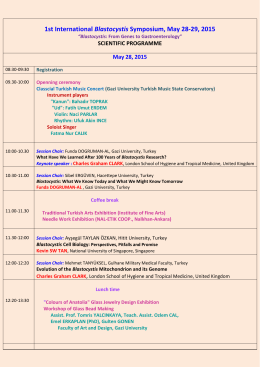 1st International Blastocystis Symposium, May 28