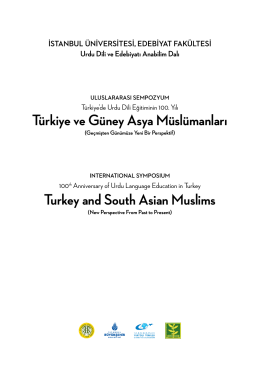Türkiye ve Güney Asya Müslümanları Turkey and South Asian Muslims