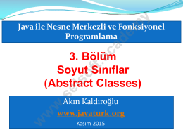 3. Bölüm Soyut Sınıflar (Abstract Classes)