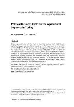 Political Business Cycle on the Agricultural Supports in Turkey