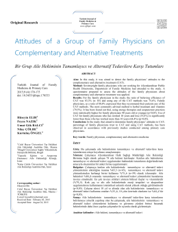 Attitudes of a Group of Family Physicians on Complementary and