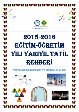 2015-2016 eğitim-öğretim yılı yarıyıl tatil rehberi
