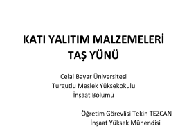 TAŞ YÜNÜ - Celal Bayar Üniversitesi