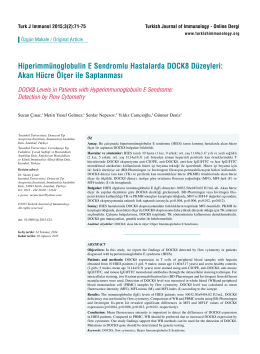 Hiperimmünoglobulin E Sendromlu Hastalarda DOCK8 Düzeyleri