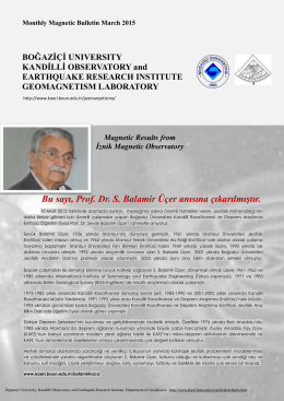 the PDF file - Kandilli Rasathanesi ve Deprem Araştırma