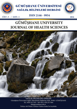 Cilt 5 Sayı 1 - Gümüşhane Üniversitesi Sağlık Bilimleri Dergisi