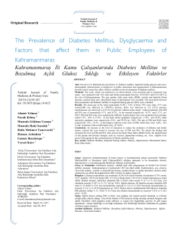 The Prevalence of Diabetes Mellitus, Dysglycaemia and Factors that