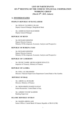 LIST OF PARTICIPANTS OF 4 MEETING OF THE COMCEC