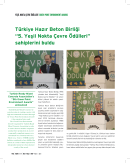 Türkiye Hazır Beton Birliği “5. Yeşil Nokta Çevre Ödülleri” sahiplerini