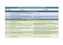 BEC 2015-List of Accepted Abstracts for POSTER Presentation