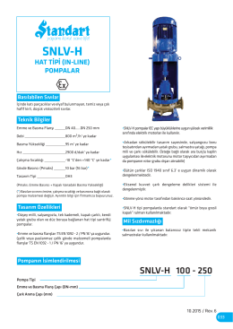 SNLV-H - Hat Tipi (In-Line) Santrifüj Pompalar