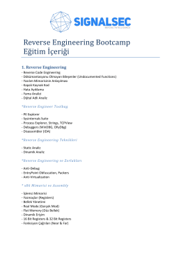 Reverse Engineering Bootcamp Eğitim İçeriği