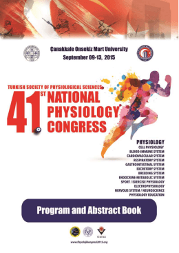 Türk Fizyolojik Bilimler Derneği 41. Ulusal Fizyoloji Kongresi