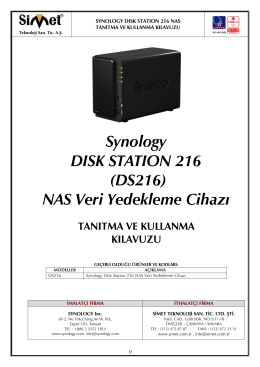 Synology DS216 Kullanım Kılavuzu