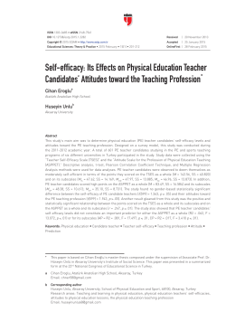 Self-efficacy - ESTP (Educational Sciences: Theory & Practise)