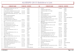 ALUEXPO 2015 Exhibitor`s List