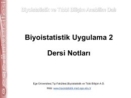 dis_uygulama II - Biyoistatistik ve Tıbbi Bilişim Anabilim Dalı
