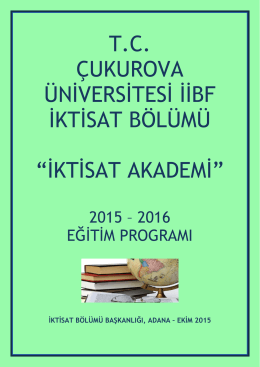 iktisat akademi - Çukurova Üniversitesi