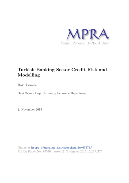 Turkish Banking Sector Credit Risk and Modelling