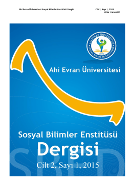 Cilt 2, Sayı 1, 2015 - Ahi Evran Üniversitesi Sosyal Bilimler Enstitüsü