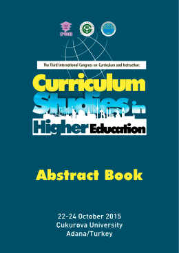 Abstract Book - Curriculum Studies in Higher Education Adana, Turkey