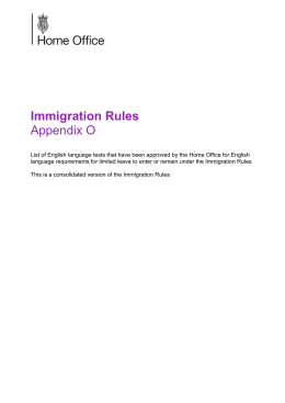 Immigration Rules Appendix O