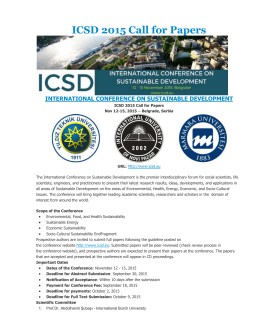 ICSD 2015 Call for Papers