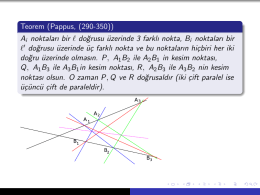 Projektif geometride Pappus, Pascal ve Desargues Teoremleri