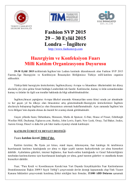 Fashion SVP 2015 Milli Katılım duyurusuna