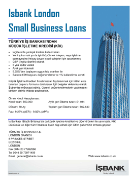 (KİK) Isbank London Small Business Loans