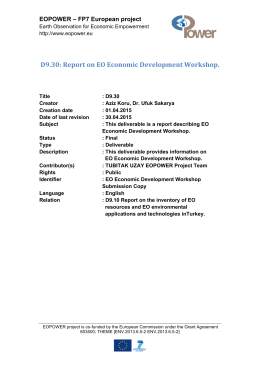 D9.30: Report on EO Economic Development Workshop.