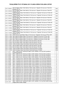 Tedaş 2015 yılında eklenen pozların listesi