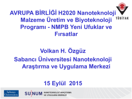 H2020 NMP_Volkan_Ozguz - AB Horizon 2020 Çerçeve Programı