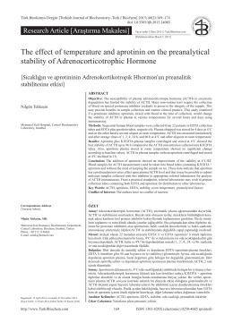 The effect of temperature and aprotinin on the preanalytical stability