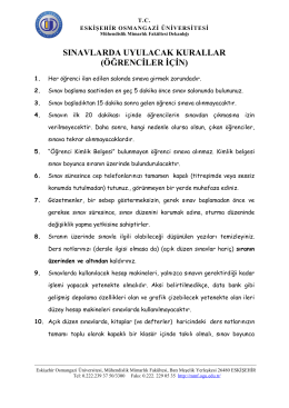 sınavlarda uyulacak kurallar - Eskişehir Osmangazi Üniversitesi
