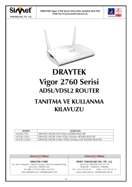 DrayTek Vigor 2760 Kullanım Kılavuzu