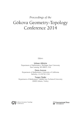 Gökova Geometry-Topology Conference 2014