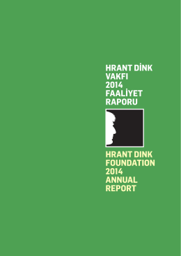 Hrant Dink Vakfı 2014 Yılı Faaliyet Raporu