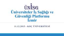 Üniversiteler İş Sağlığı ve Güvenliği Platformu İzmir Sunumu