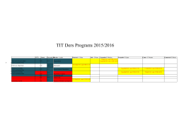TIT Ders Programı 2015/2016
