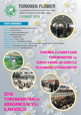 7-9 MART 2016 - Turkmen Flower Fair