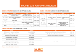 solarex 2015 konferans programı