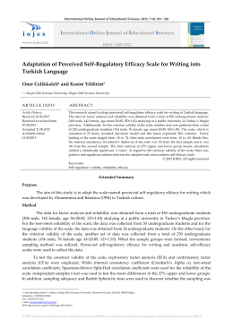 Adaptation of Perceived Self-Regulatory Efficacy Scale for Writing