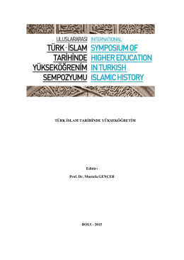 türk islam tarihinde yükseköğretim-sempozyum kitabı