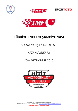 türkiye enduro şampiyonası - Türkiye Motosiklet Federasyonu