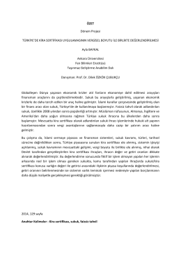 Türkiye`de Kira Sertifikası Uygulamasının Vergisel Boyutu ile Birlikte