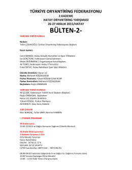 BÜLTEN-2- - Türkiye Oryantiring Federasyonu