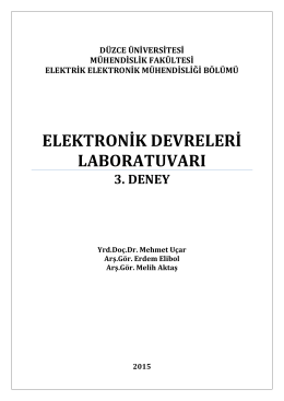 Lab Deney-3 Föy - Düzce Üniversitesi Elektrik
