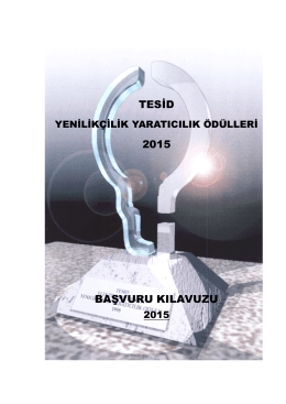 Ödül Başvuru Kılavuzu 2015 - Türk Elektronik Sanayicileri Derneği